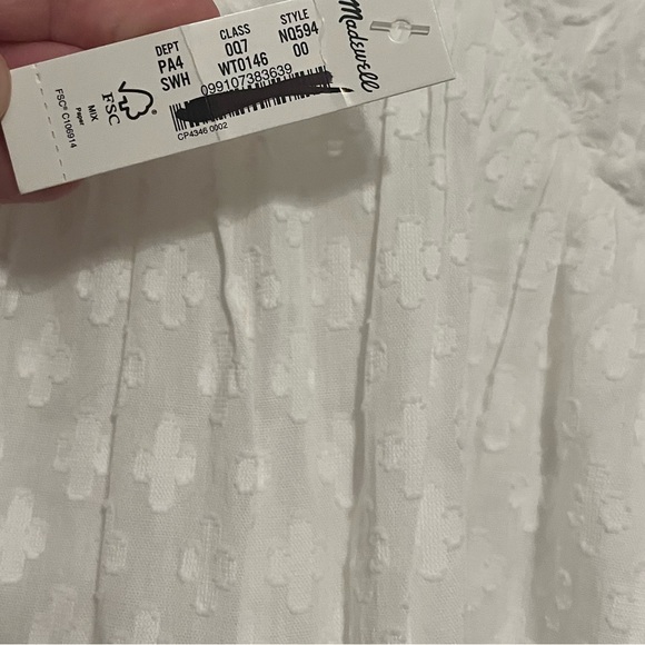 Madewell Tie-Back Flutter-Sleeve Tiered Midi Dress in White Size 00 - Picture 7 of 16